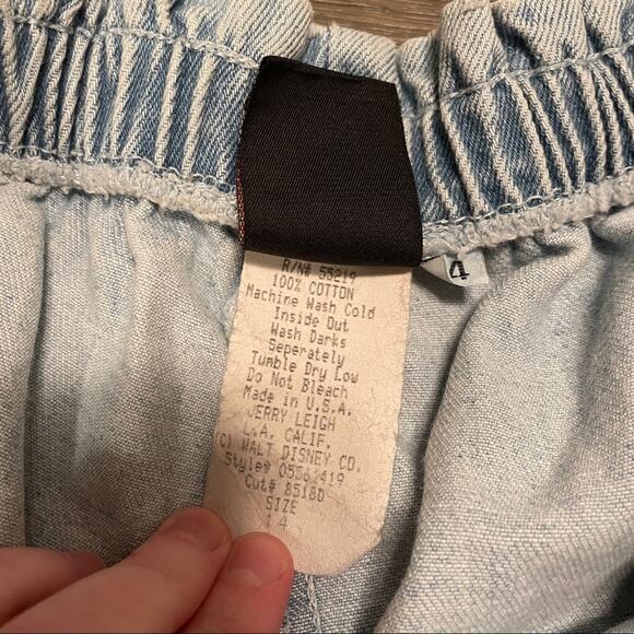 Vintage Disney‎ Mickey Mouse High Rise Light Wash Mom Shorts Size 14 - Picture 7 of 10
